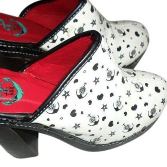T.U.K Shoes - White Brand White/Black Anchor/Heart/Star Platform